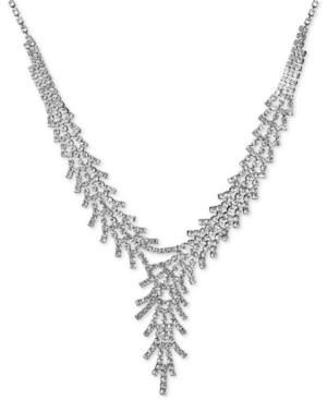 image of Inc Silver-Tone Crystal Fan Lariat Necklace, 17