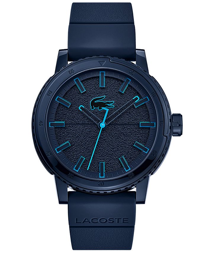 Lacoste men's blue hot sale silicone strap watch