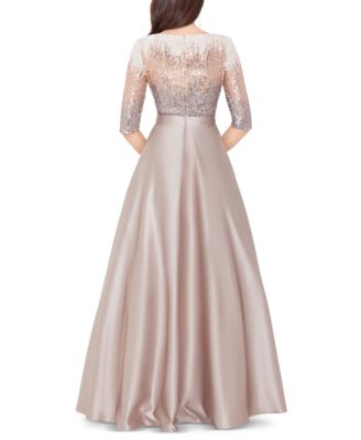 Petite Embellished Satin Gown