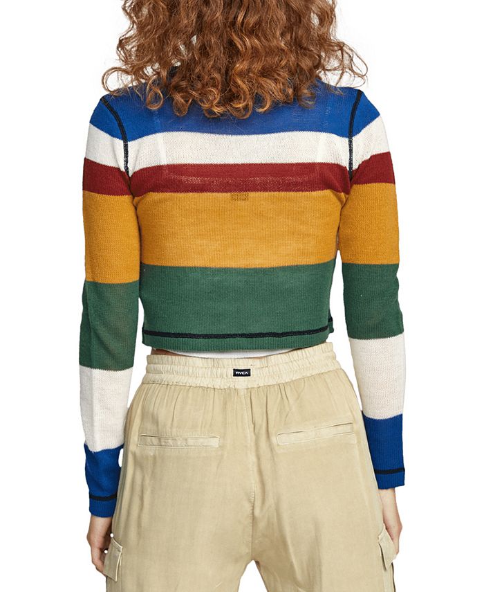 RVCA Juniors' Striped Crewneck Sweater - Macy's