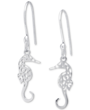image of Giani Bernini Filigree Seahorse Drop Earrings in Sterling Silver, Created for Macy-s