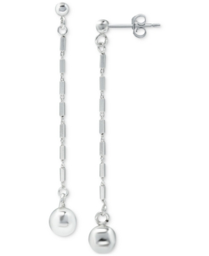 image of Giani Bernini Chain & Bead Linear Drop Earrings, Created for Macy-s
