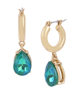 image of Jessica Simpson Stone Drop Huggie Hoop Earrings