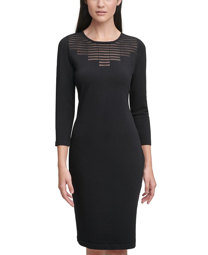 Calvin Klein Illusion-Detail Sweater Dress - Macy's