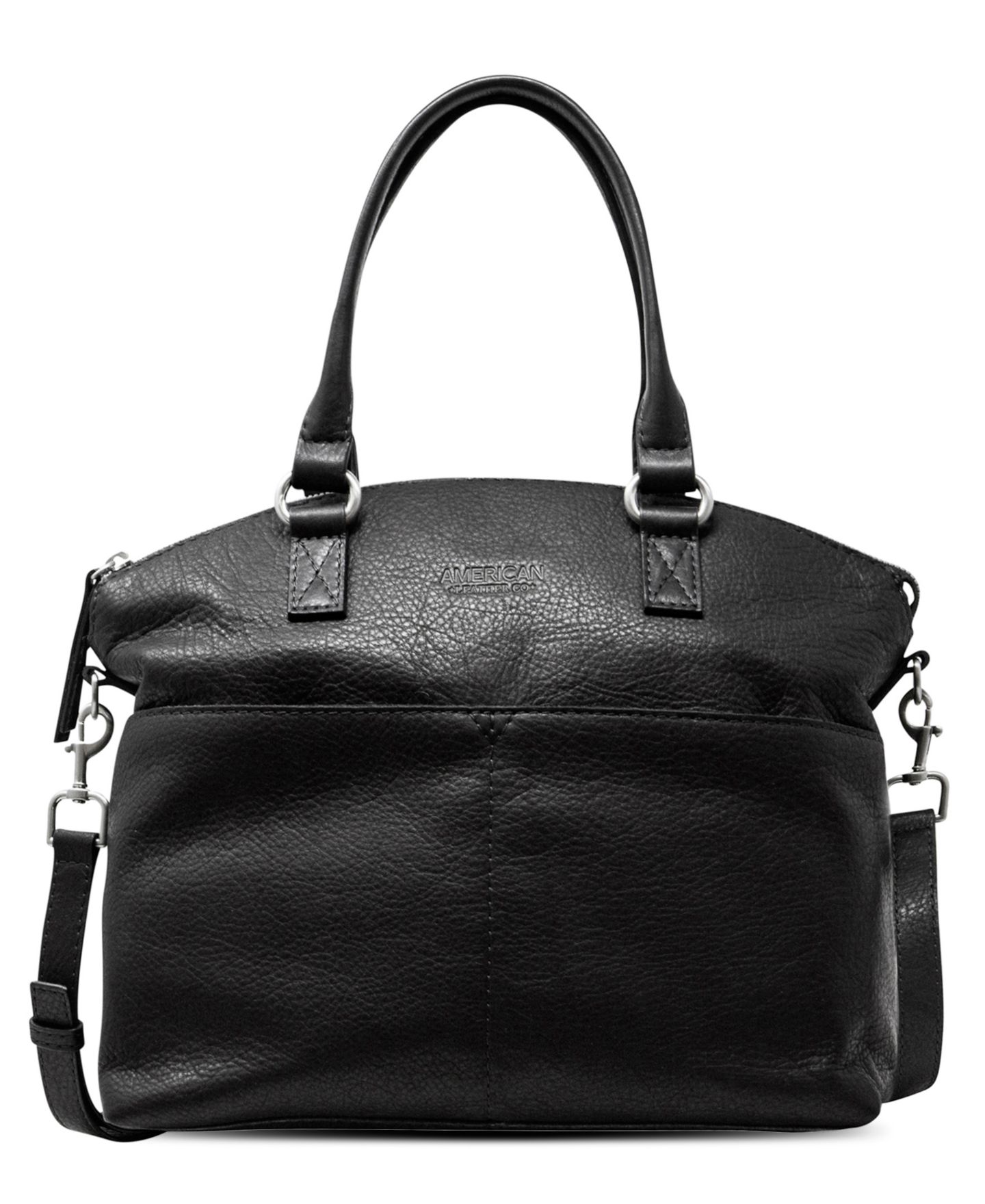 Женская сумка American Leather Co. Carrie Dome Satchel, цвет: Чёрный гладкий — фото 1