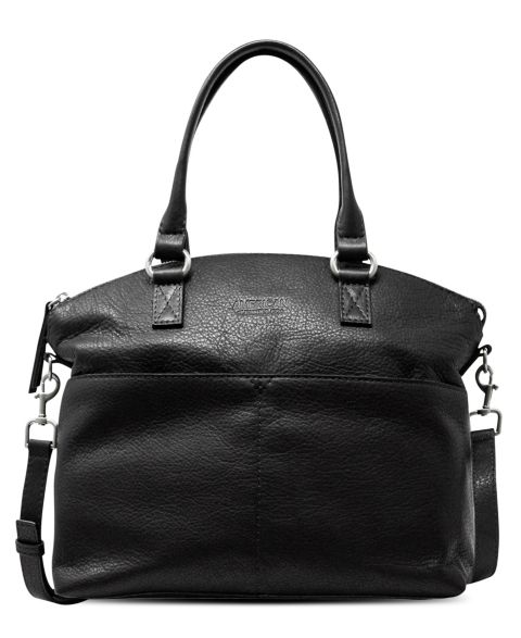 Женская сумка American Leather Co. Carrie Dome Satchel, цвет: Чёрный гладкий