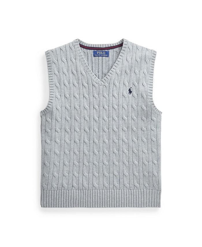 Polo Ralph Lauren Big Boys Cable-Knit Sweater Vest - Macy's