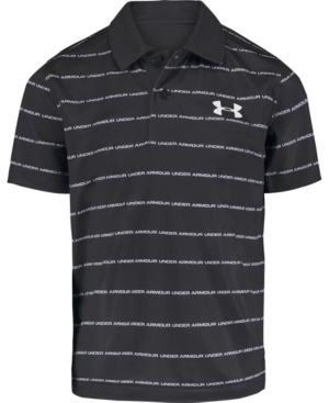 image of Little Boys Match Play Wordmark Stripe Polo T-shirt