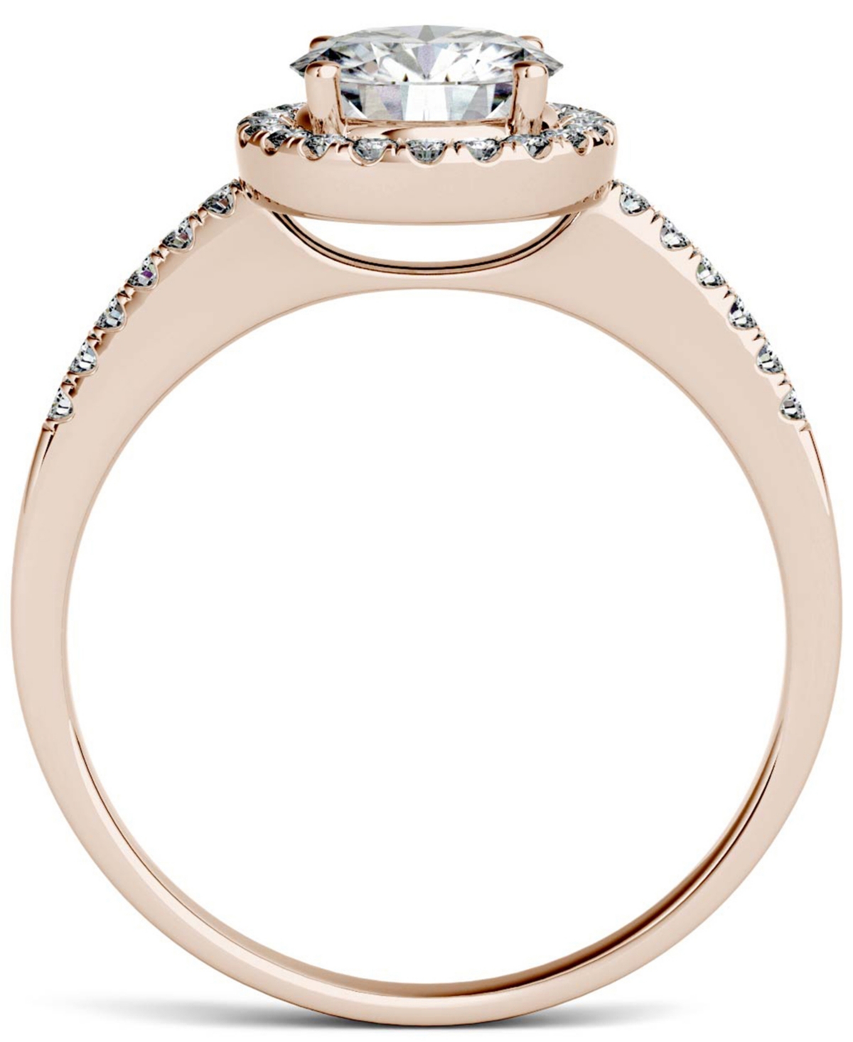 Moissanite Round Halo Ring (1-1/3 ct. t.w. Diamond Equivalent) in 14k Gold or White Gold or- Rose Gold