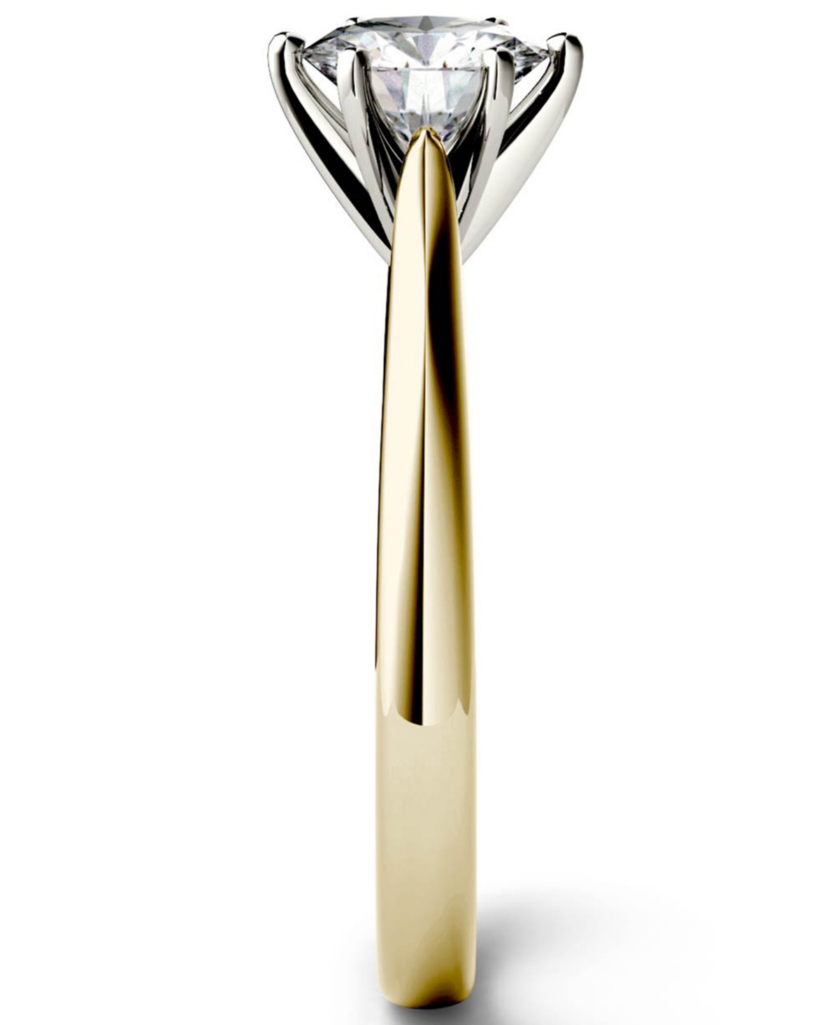 Moissanite Solitaire Engagement Ring 1 ct. t.w. Diamond Equivalent in 14k Whiteor 14k Yellow- Gold