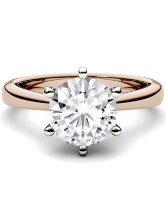 Moissanite Solitaire Engagement Ring 1-9/10 ct. t.w. Diamond Equivalent in 14k White, Yellow or Rose Gold