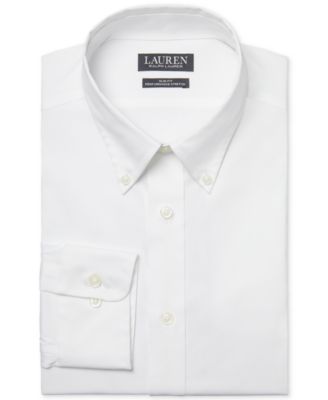 로렌 랄프로렌 셔츠 Lauren Ralph Lauren Mens Slim-Fit Stretch Performance Dress Shirt,White