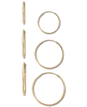 image of Giani Bernini 3-Pc. Set Endless Hoop Earrings in 18k Gold-Plated Sterling Silver, Created for Macy-s
