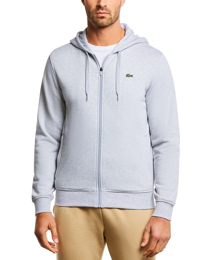Men's Lacoste Poly Fleece Tracksuit Set Grey Hoodie Sweatshirt Joggers