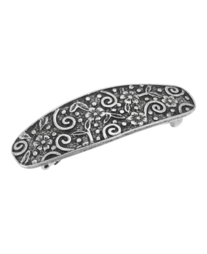 image of Women-s Silver-Tone Floral Hair Barrette