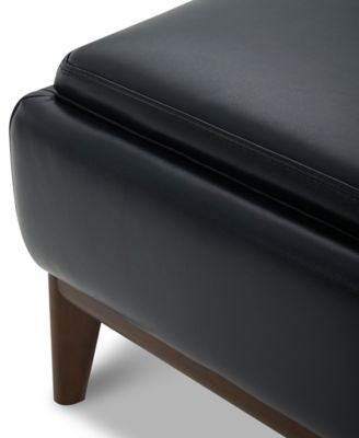 Jollene Leather Ottoman with Wood Trays