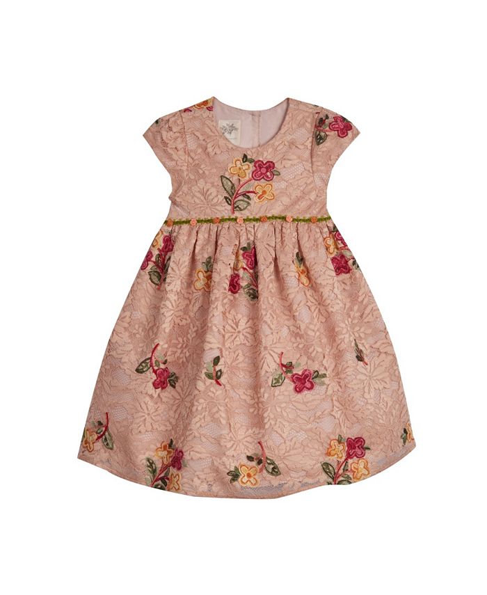 Laura Ashley Toddler Girls Floral Embroidered Lace Dress - Macy's