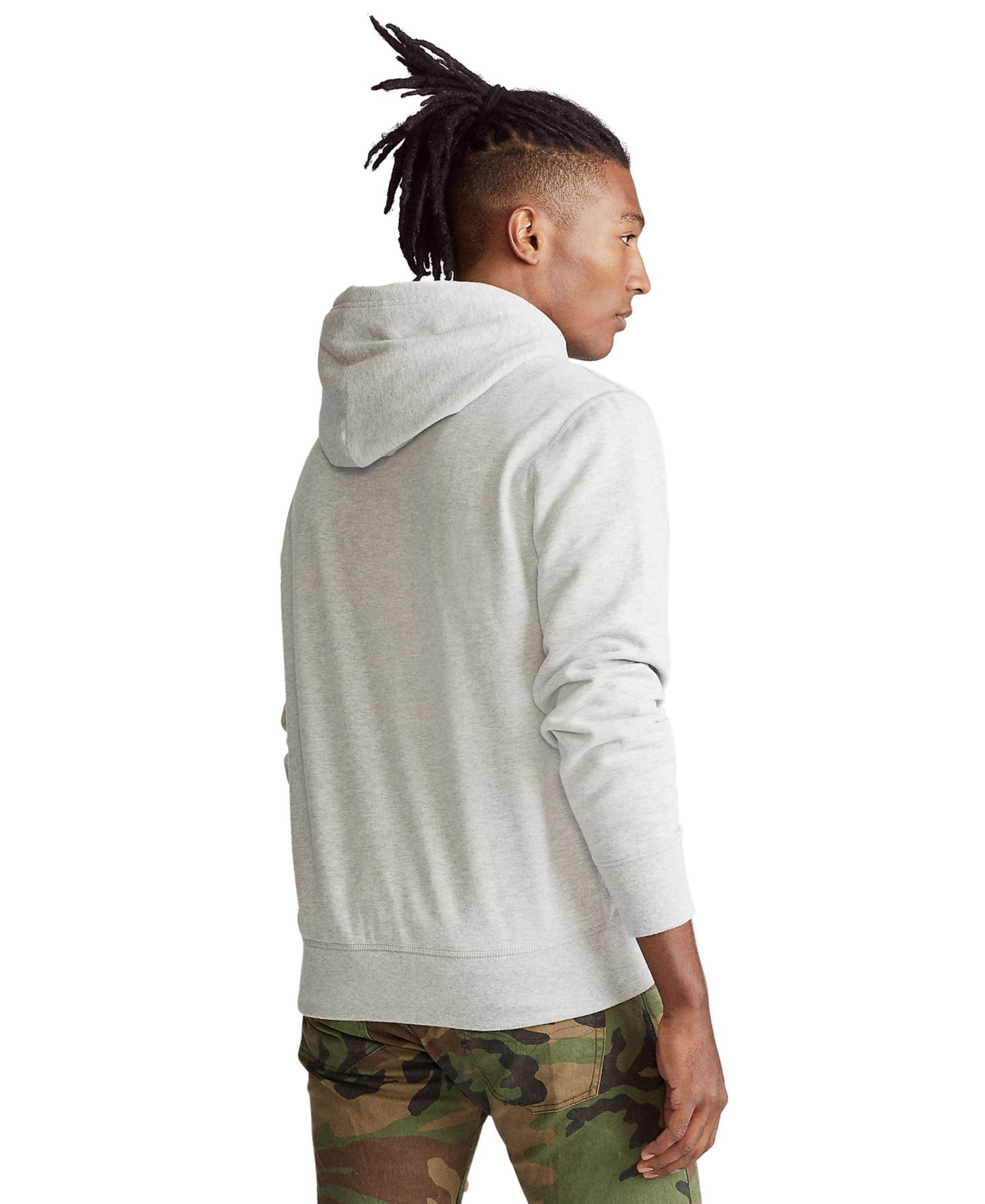 Мужское худи Polo Ralph Lauren Big & Tall Fleece, цвет: Меланжевый — фото 4