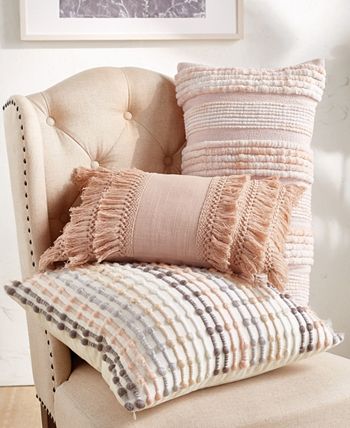 Peri Color block Fringe Comforter Set Queen