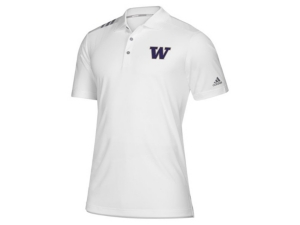 adidas Men's Washington Huskies 3-Stripe Polo Shirt