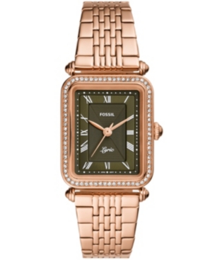 image of Fossil Women-s Lyric Rose Gold-Tone Bracelet Watch 28mm