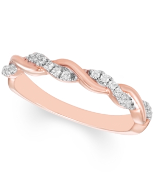 image of Diamond Braided Band (1/6 ct. t.w.) Available in 10k Gold, 10k White Gold or 10k Rose Gold