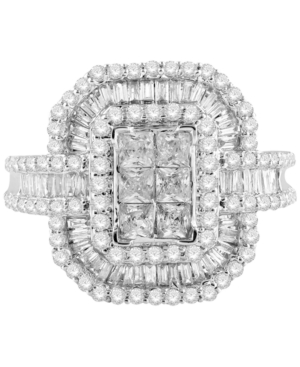 image of Diamond Princess Halo Ring (2 ct. t.w.) in 14k White Gold