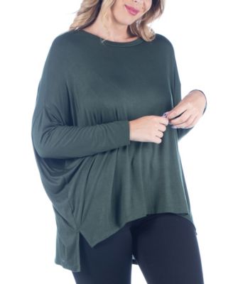 Women's Plus Size Oversized Long Sleeves Dolman Top