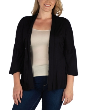 Women's Plus Size Flared Open Front Cardigan