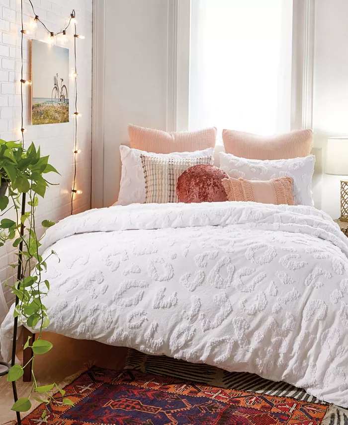 Chenille Leopard 2-Pc. Duvet Cover Set, Twin/Twin XL