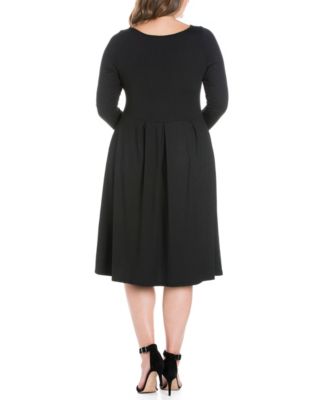 Women's Plus Size Fit and Flare Midi Dress