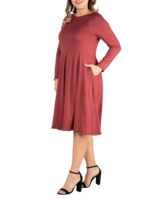 Women's Plus Size Fit and Flare Midi Dress