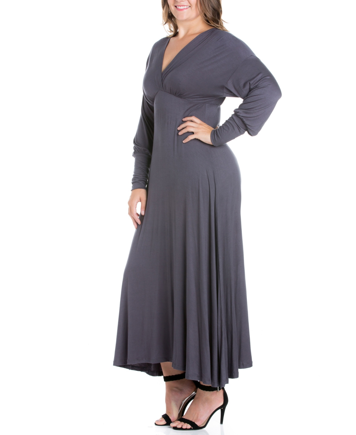Women's Plus Size Bishop Sleeves Maxi Dress