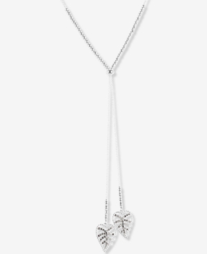 image of Lucky Brand Silver-Tone Delicate Pave Leaf 28