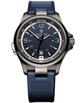 Victorinox Swiss Army - Men's Night Vision Blue Rubber Strap Watch 42mm 249069