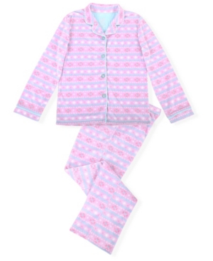image of Max & Olivia Big Girls 2 Piece Fair Isle Pajama Set