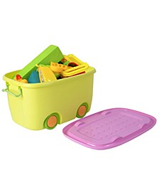 Stackable Toy Storage Box with Wheels, Set of 2