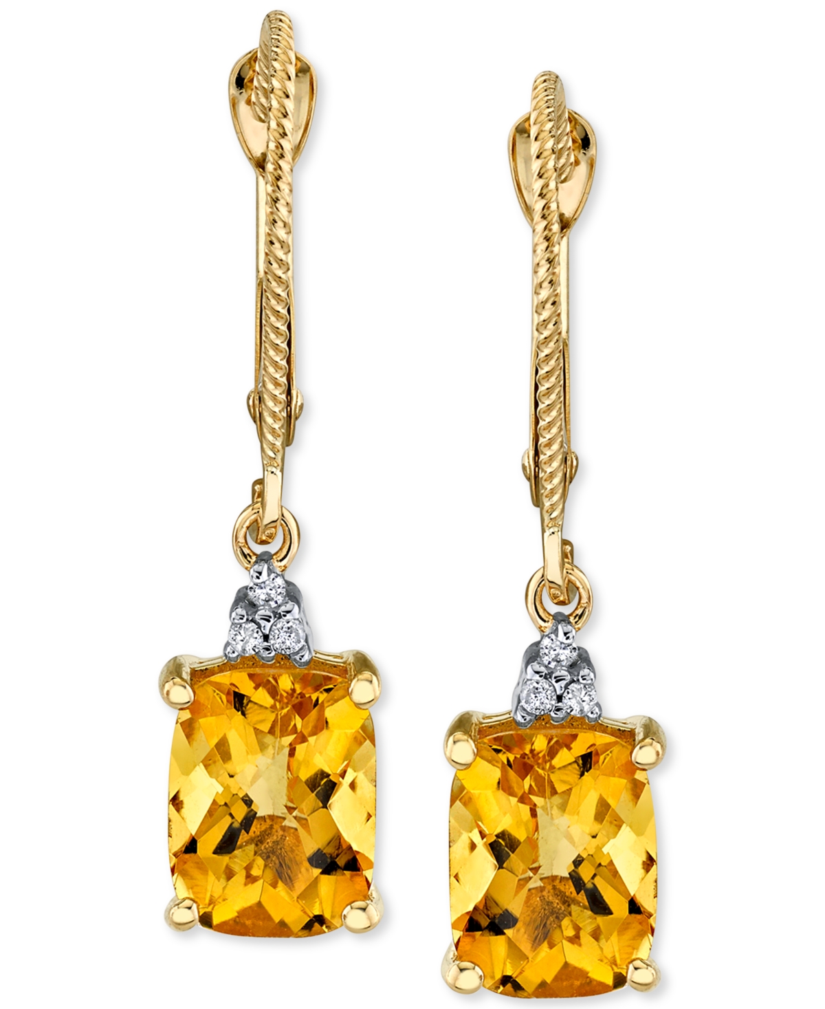 Citrine (3 ct. t.w.) & Diamond Accent Drop Earrings in 14k Gold