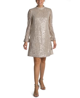 julia jordan Sequin Mock-Neck Sheath Dress - Macy's