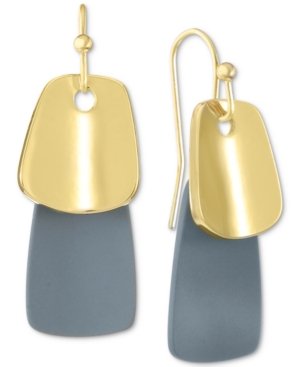 image of Alfani Gold-Tone & Gray Paddle Drop Earrings, Created for Macy-s