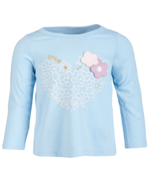 image of First Impressions Toddler Girls Floral Heart Cotton T-Shirt, Created for Macy-s
