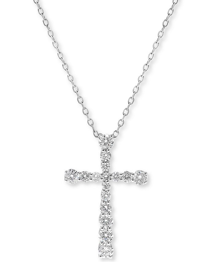Macy's - Diamond Cross Pendant Necklace (1/2 ct. t.w.) in 14K Gold or 14K White Gold