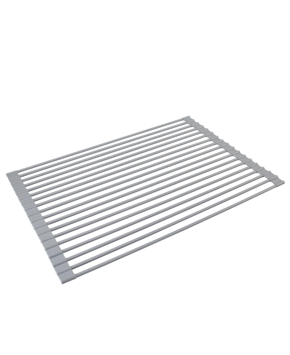 Silicone Coated Roll Up Over The Sink Drying Rack - Gray