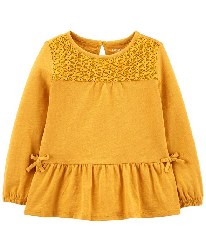 Carter's Toddler Girls Eyelet Lace Slub Jersey Top Macy's