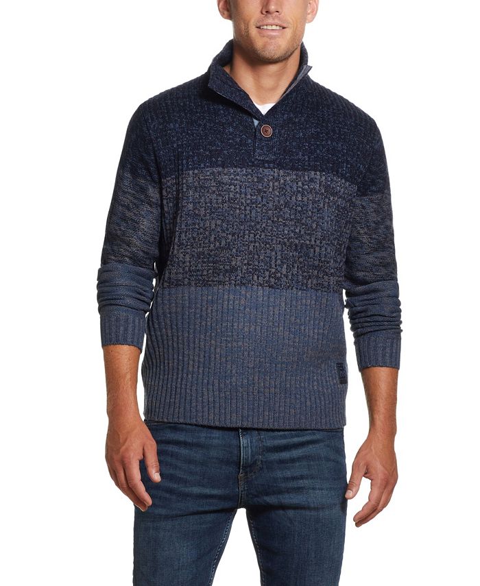 Weatherproof Vintage Men's Button Mock Ombre Sweater - Macy's
