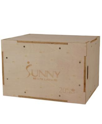 Wood Plyo Box with Removable Foam Cover, 500lb Weight Capacity and 3 in 1 Height Adjustment - 30"/24"/20"