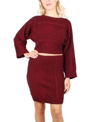 Crystal Doll - Juniors' Bell-Sleeve Sweater Set