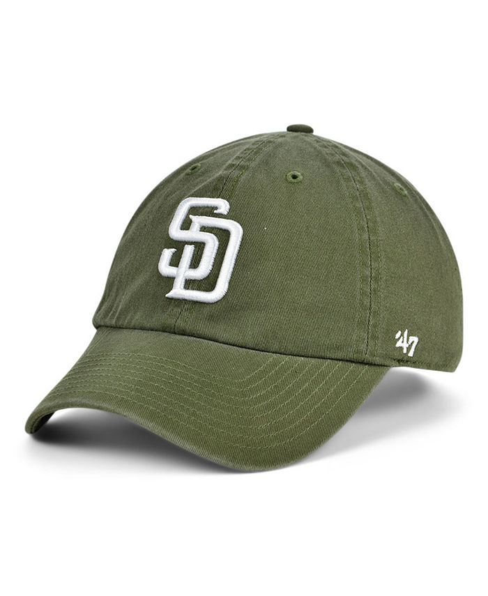 47 Brand San Diego Padres Olive White CLEAN UP Cap - Macy's