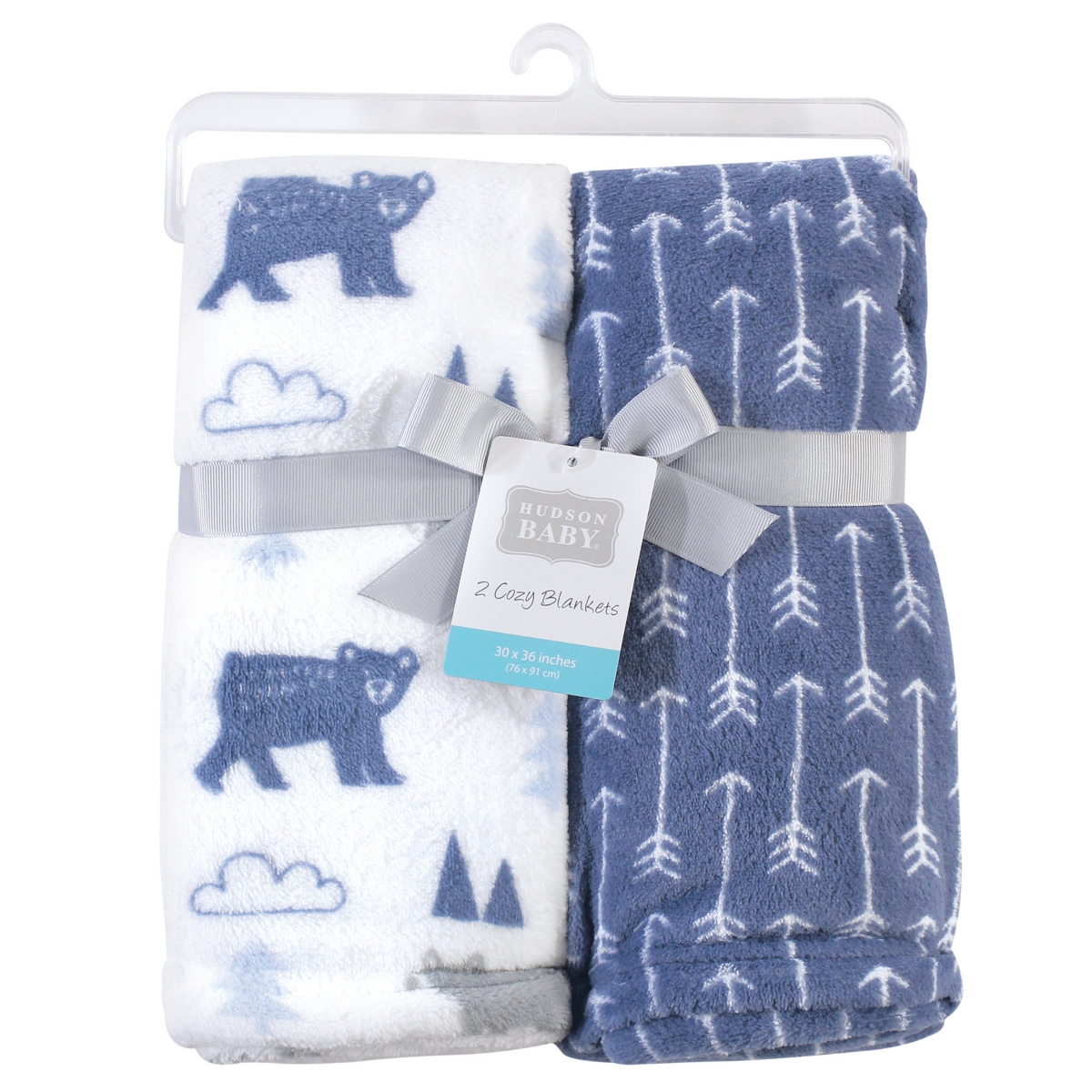 Hudson Baby Boys Twin Pack of Ultra-Soft Coral Fleece Blankets