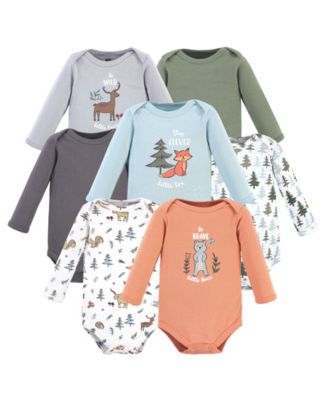 Multipack of 7 Cotton Long-Sleeve Baby Bodysuits